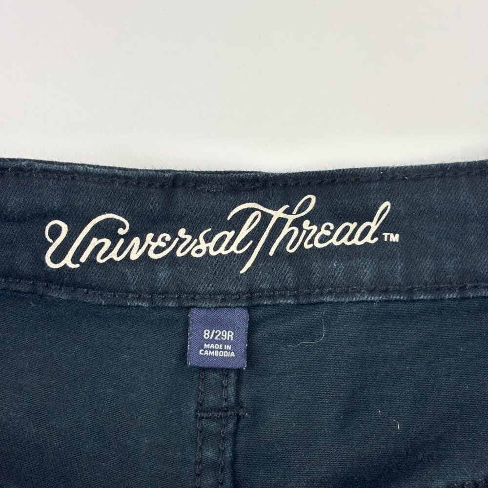 Universal Thread High Rise Skinny Jeans Womens 8/29R Solid Black Stretch Denim - Picture 7 of 9
